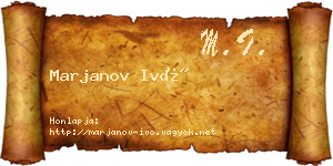 Marjanov Ivó névjegykártya